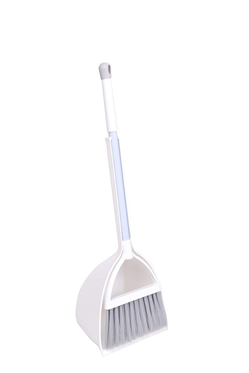 Qidiwin Mini Broom and Dustpan, Home Kitchen Sweeping for Kids(White+Gray) - Image 1